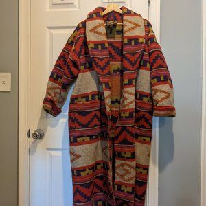 Circle T Vintage Wool Blend Southwestern Floor Length Coat M